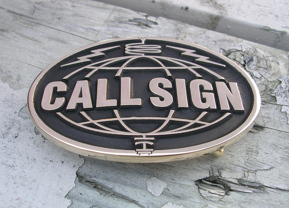 Custom Amateur Radio Buckle Ham Radio Buckle Call Sign Solid Brass