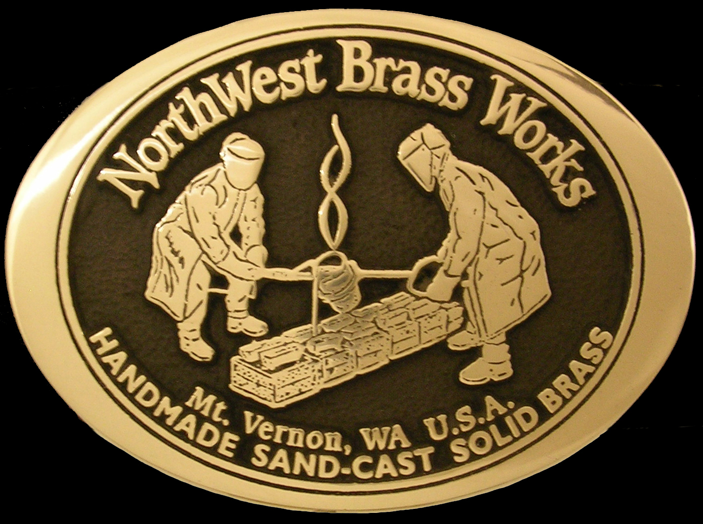 Custom Brass Belt Buckles Custom Designed by Northwest Brass Works Made in the USA Buckle
