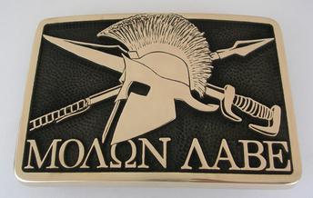 Molon Labe Second Amendment 2nd Come and Take it Guns NRA Camo Solid Brass Belt Buckle Patriot
