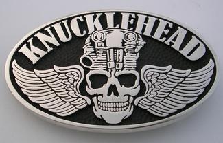 Knucklehead belt buckle motorcycle engine harley davidson indian biker silver brass belt buckle made in the usa steel horse rider skull wings 